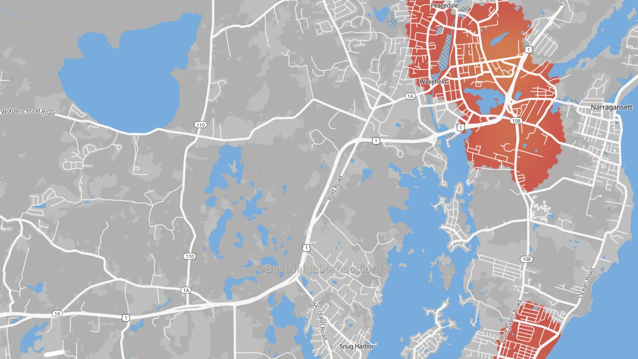 Transit Grade map of Tuckertown, RI