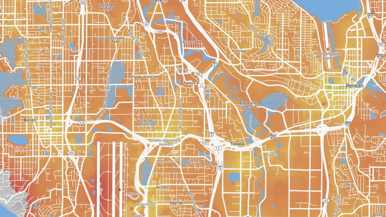 Transit Grade map of Tukwila, WA