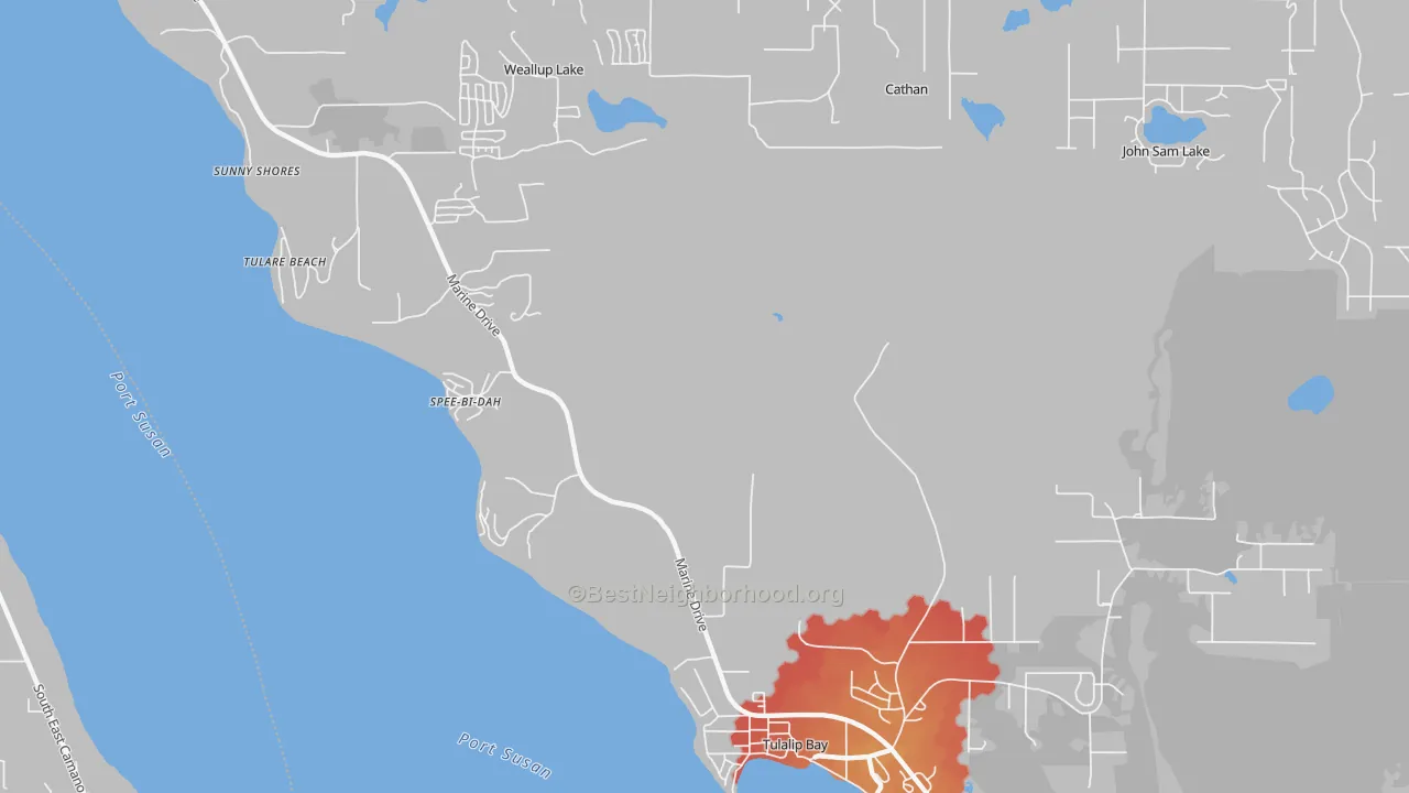 Transit Grade map of Tulalip, WA