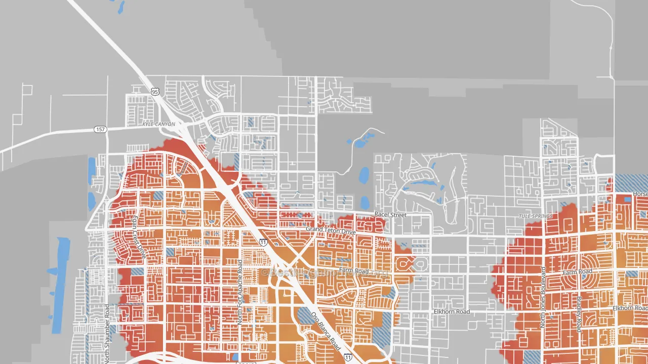 Transit Grade map of Tule Springs, Las Vegas, NV