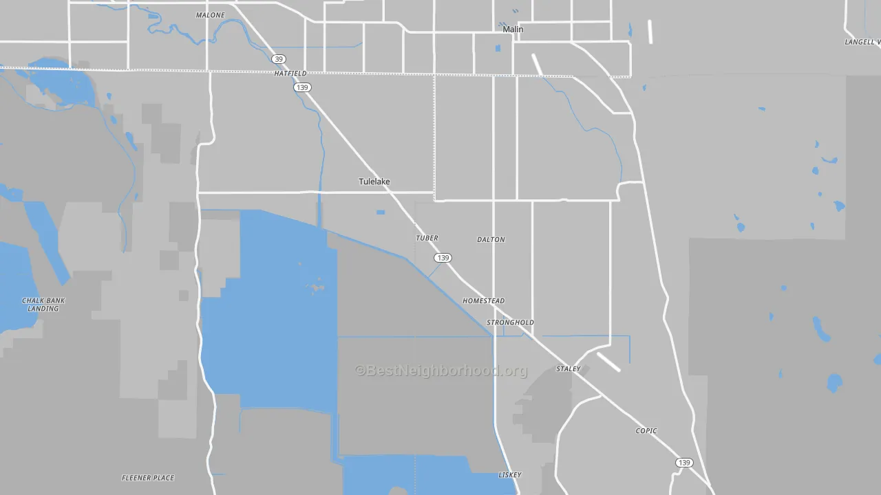 Transit Grade map of Tulelake, CA