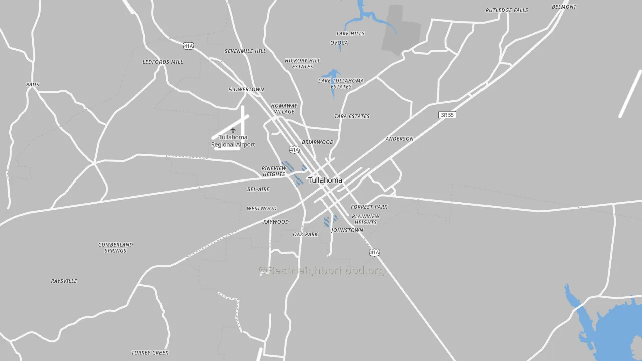 Transit Grade map of Tullahoma, TN