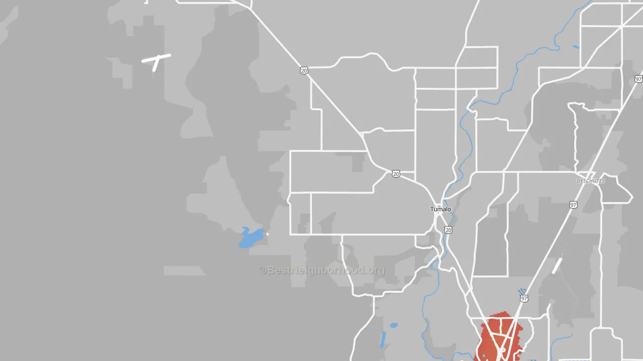 Transit Grade map of Tumalo, OR