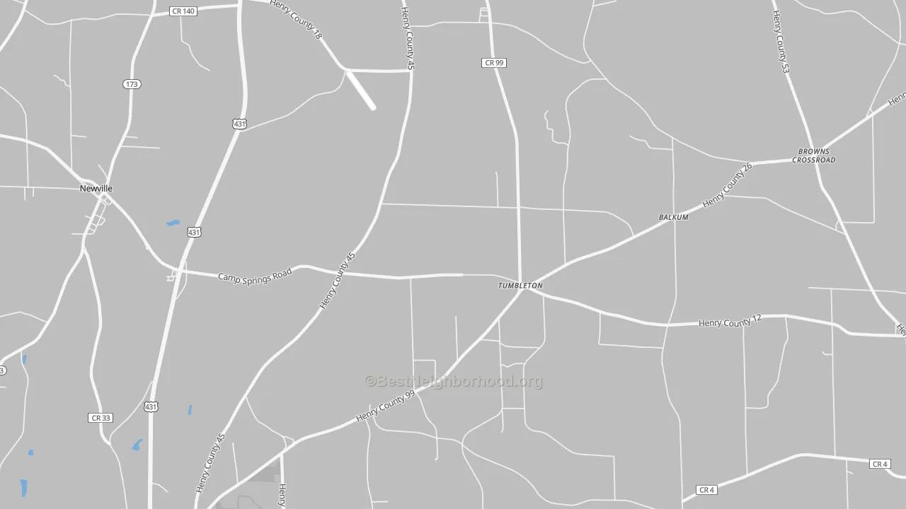 Transit Grade map of Tumbleton, AL
