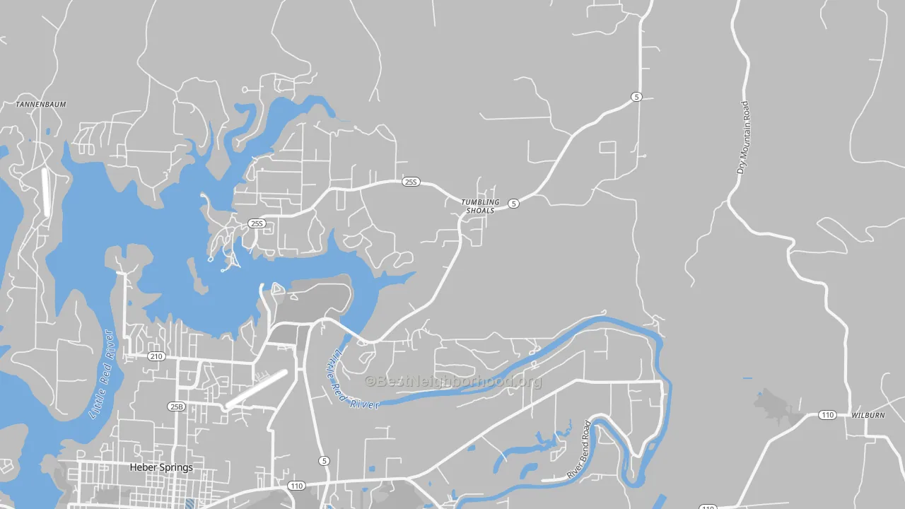 Transit Grade map of Tumbling Shoals, AR