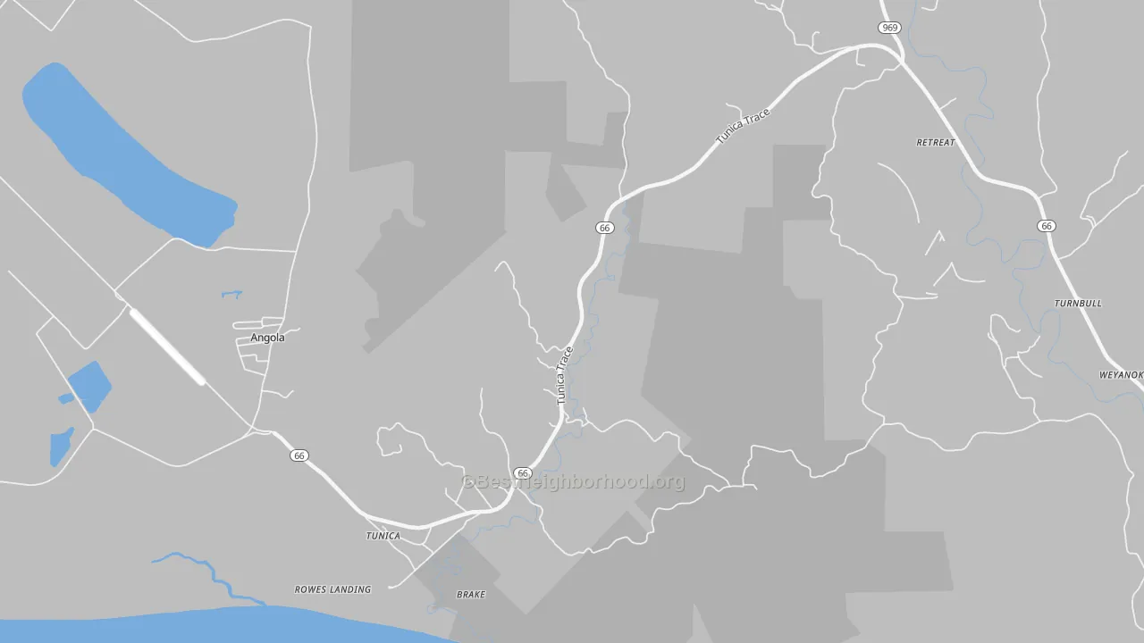 Transit Grade map of Tunica, LA