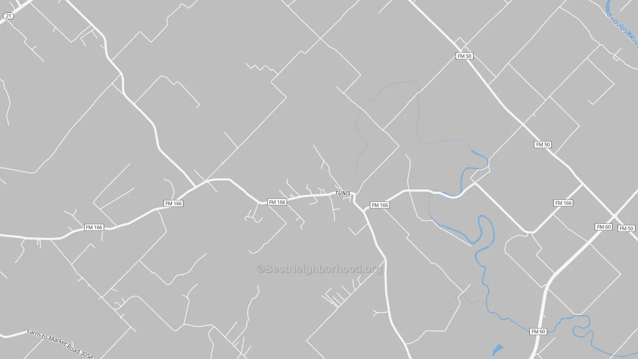 Transit Grade map of Tunis, TX