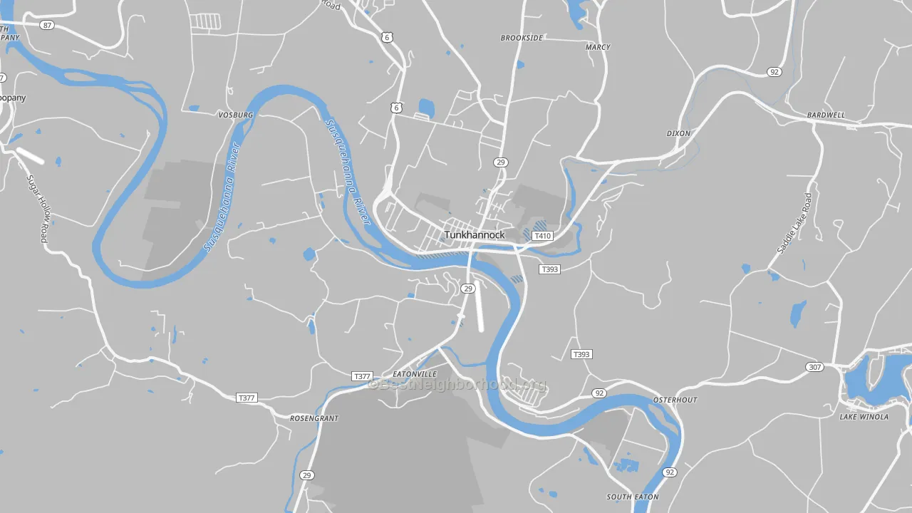Transit Grade map of Tunkhannock, PA