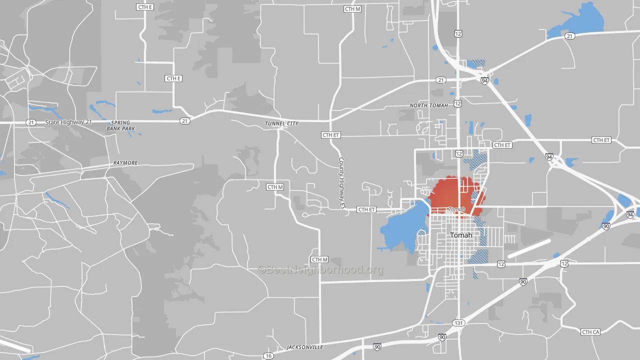 Transit Grade map of Tunnel City, WI