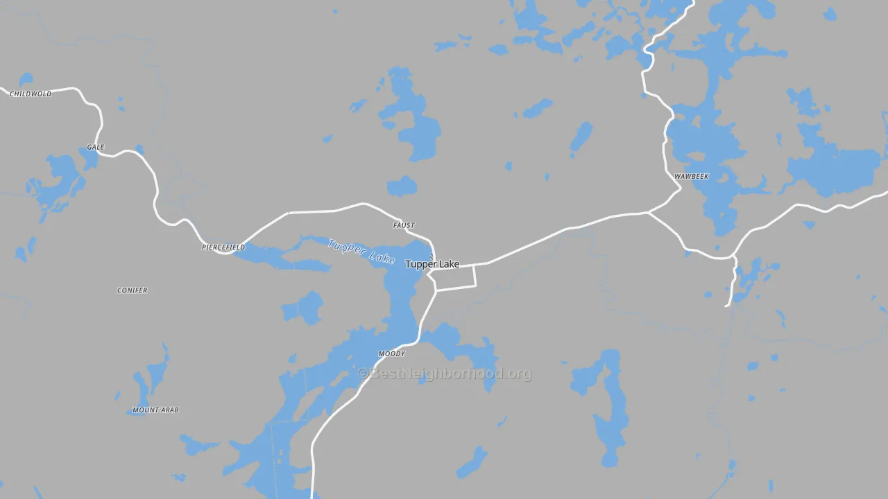 Transit Grade map of Tupper Lake, NY