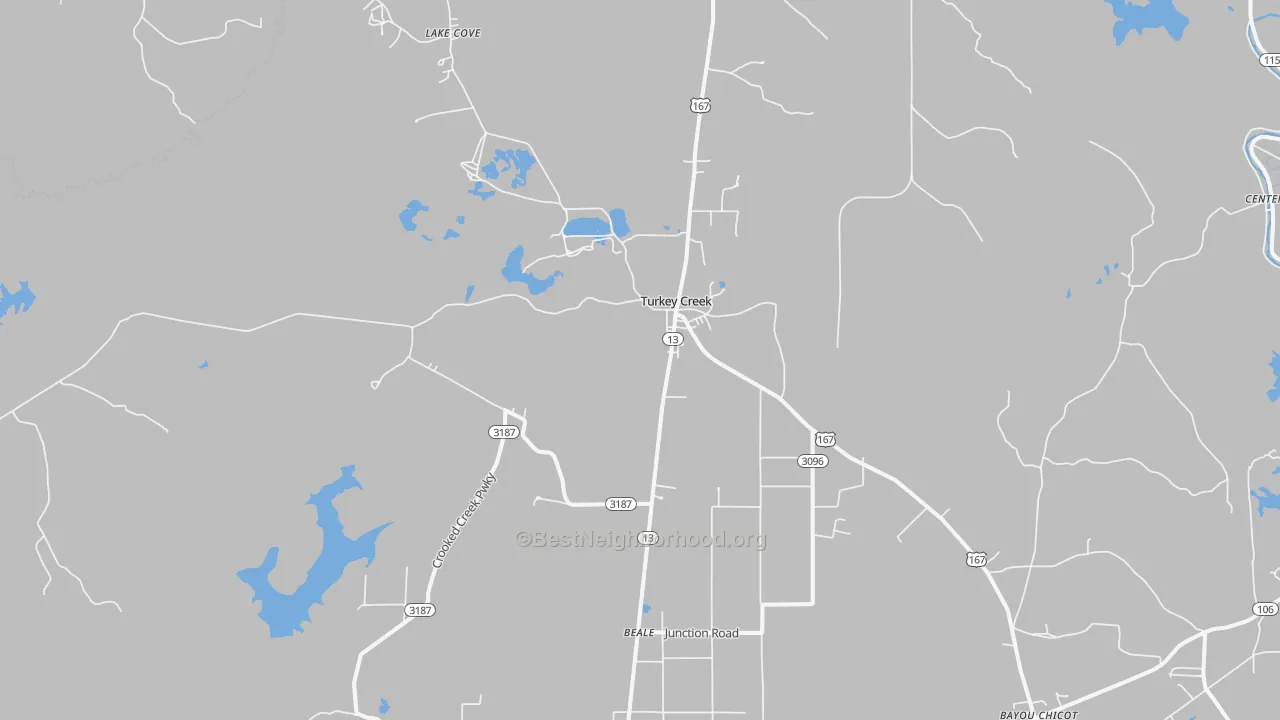 Transit Grade map of Turkey Creek, LA