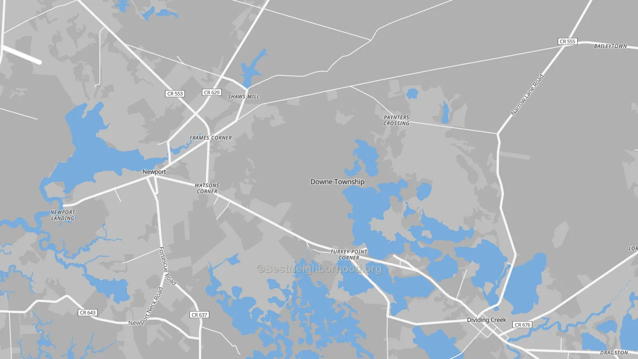 Transit Grade map of Turkey Point Corner, NJ