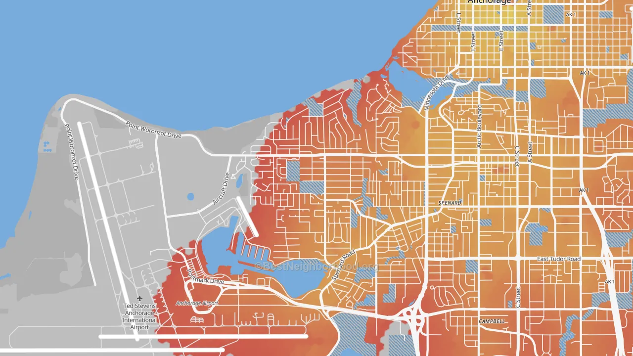 Transit Grade map of Turnagain, Anchorage, AK