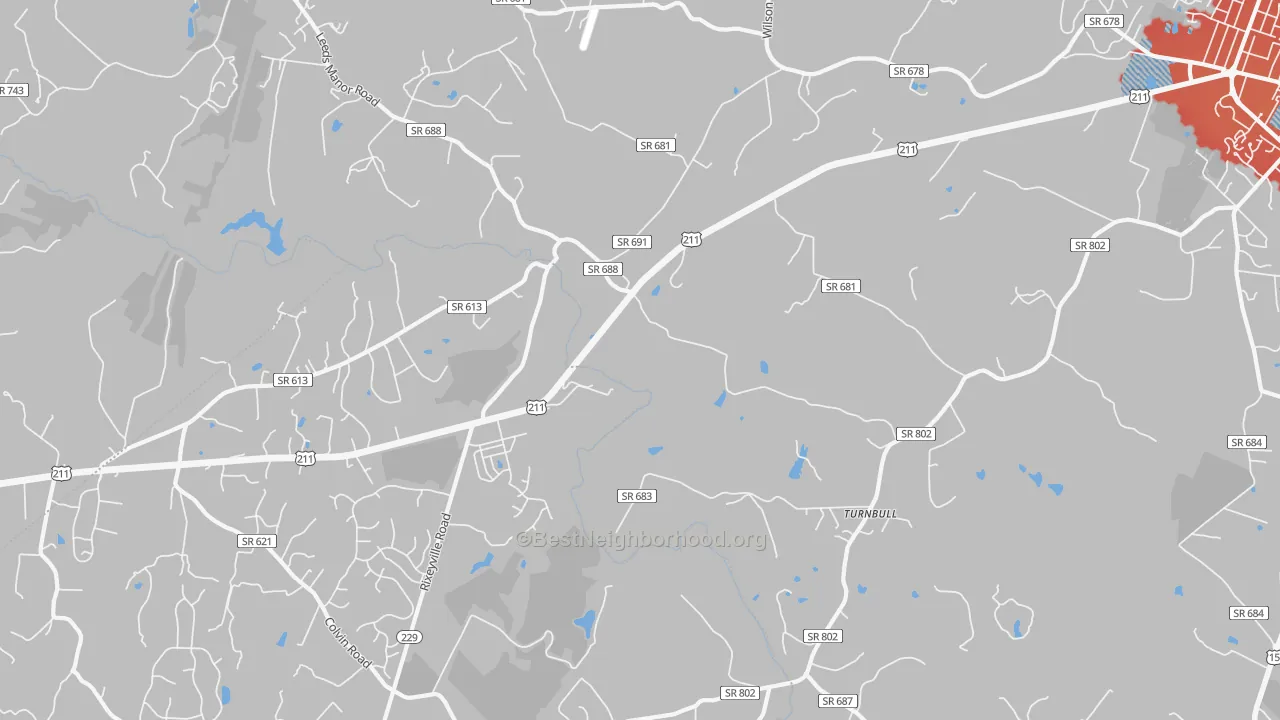 Transit Grade map of Turnbull, VA