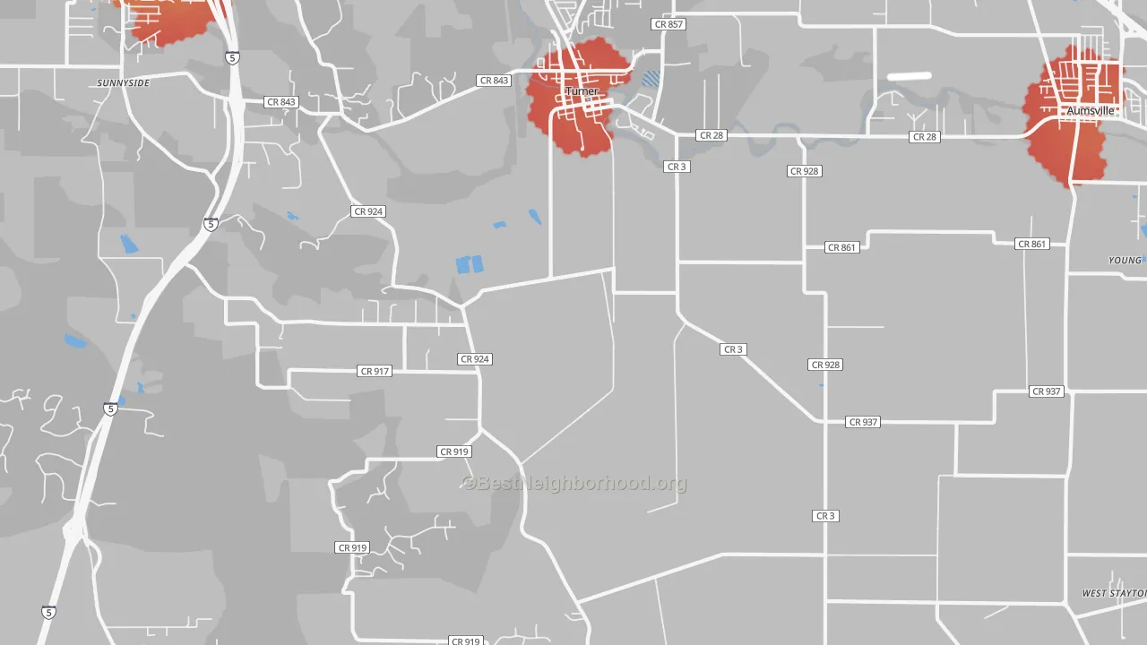 Transit Grade map of Turner, OR