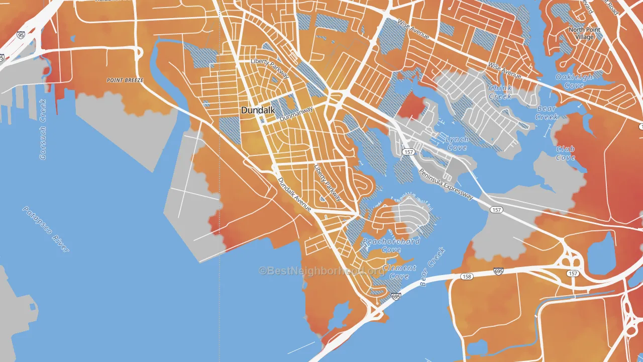 Transit Grade map of Turners, Dundalk, MD