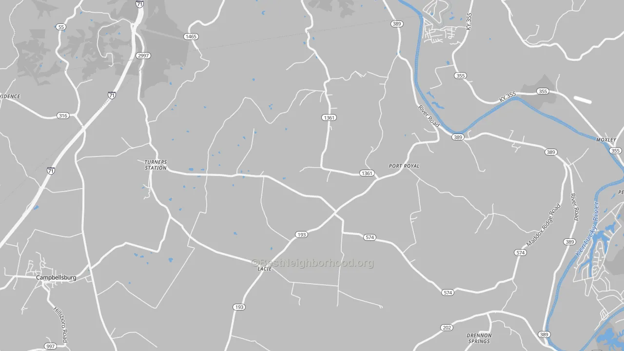 Transit Grade map of Turners Station, KY