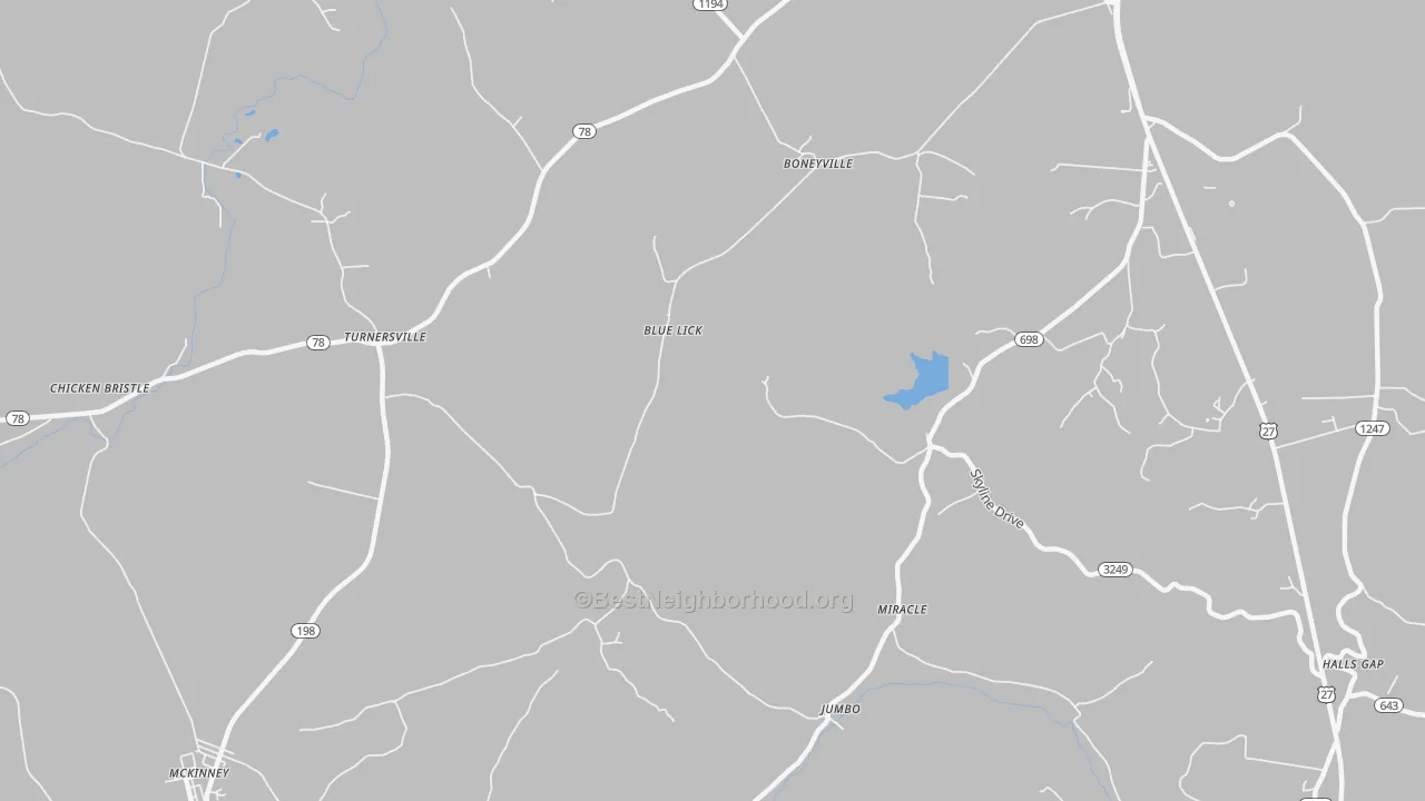 Transit Grade map of Turnersville, KY