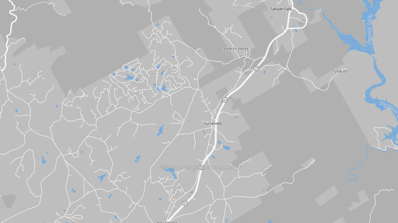 Transit Grade map of Turnerville, GA