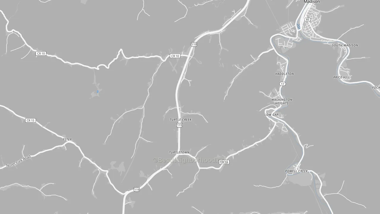 Transit Grade map of Turtle Creek, WV