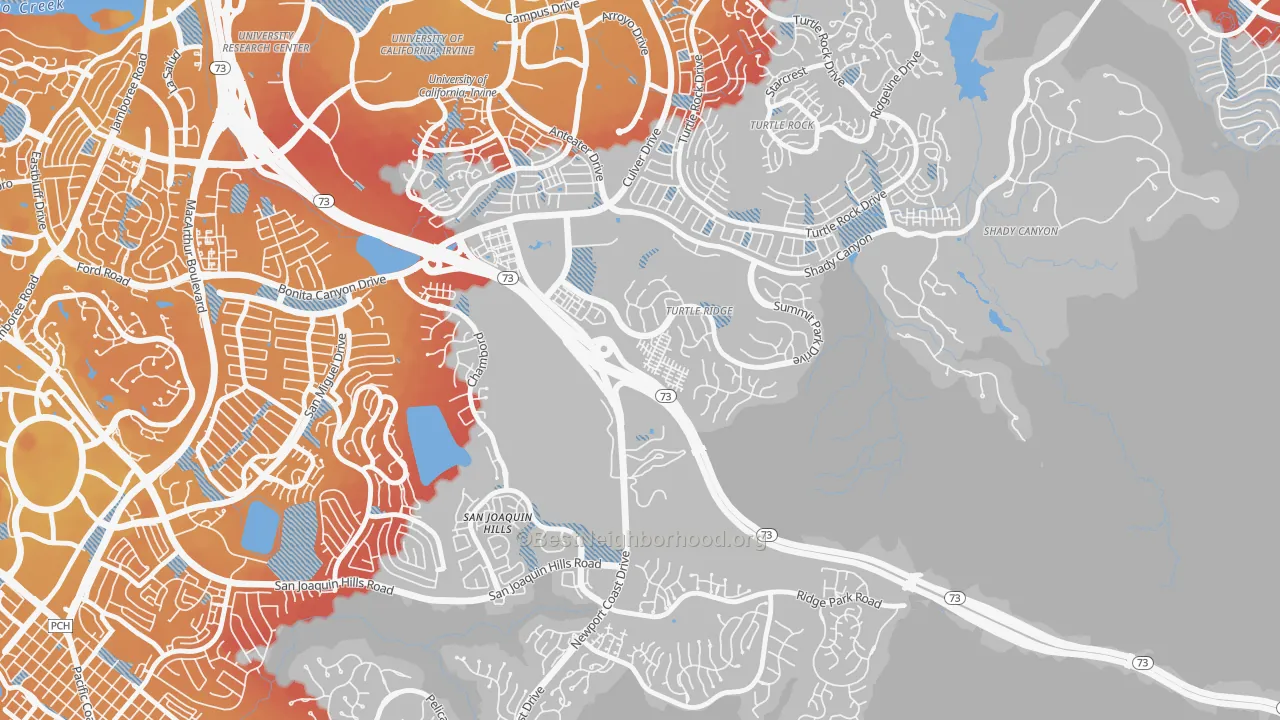 Transit Grade map of Turtle Ridge, Irvine, CA