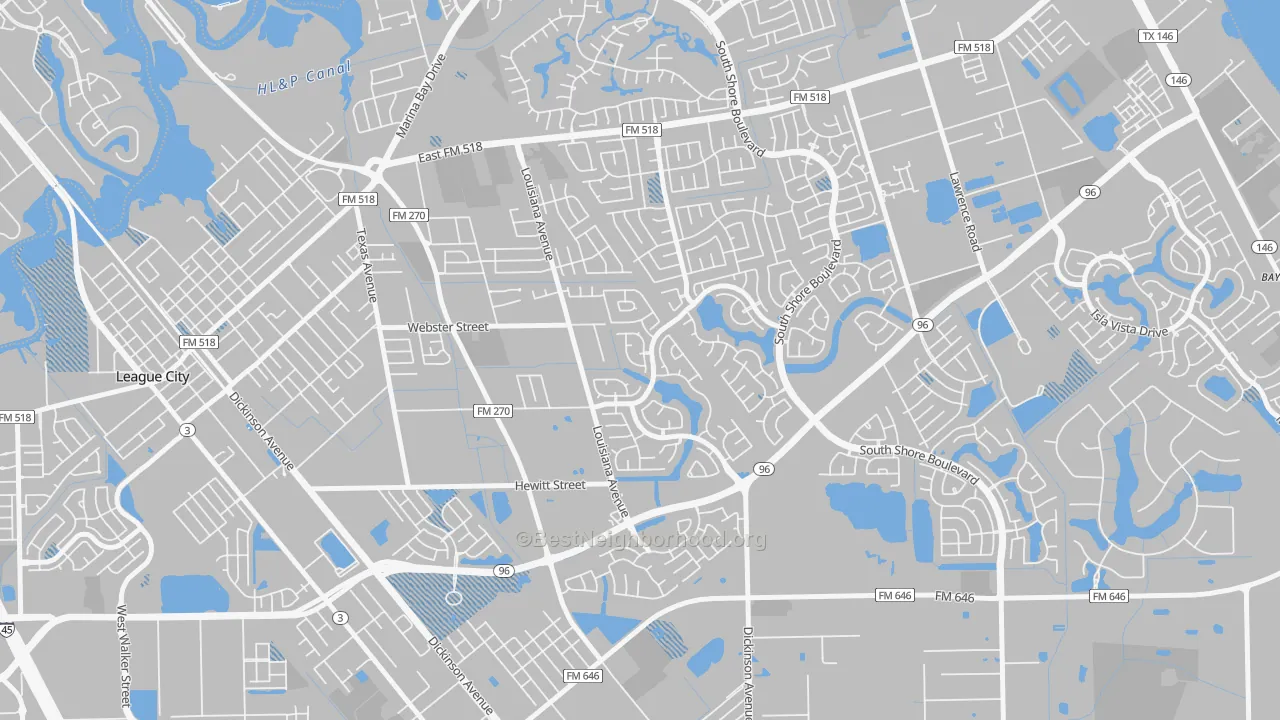 Transit Grade map of Tuscan Lakes, League City, TX