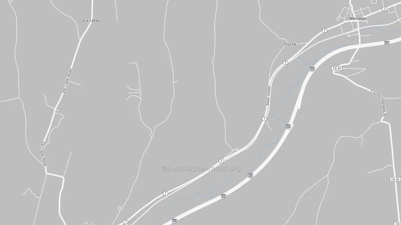Transit Grade map of Tuscan, NY