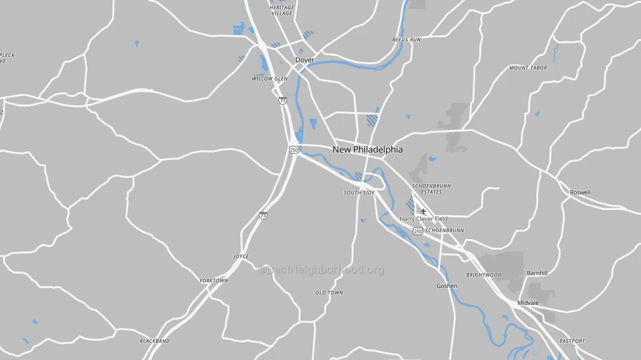 Transit Grade map of Tuscarawas County, OH