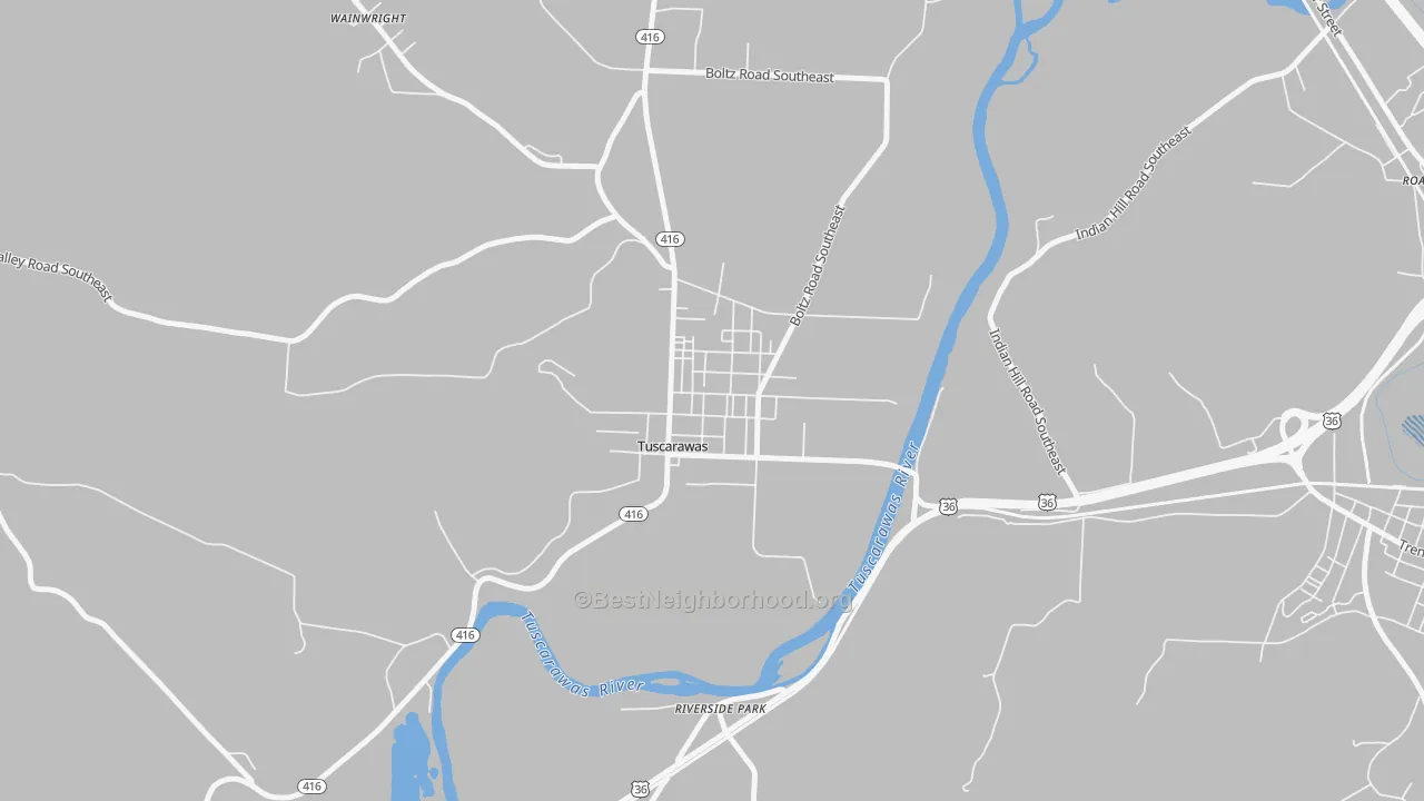 Transit Grade map of Tuscarawas, OH