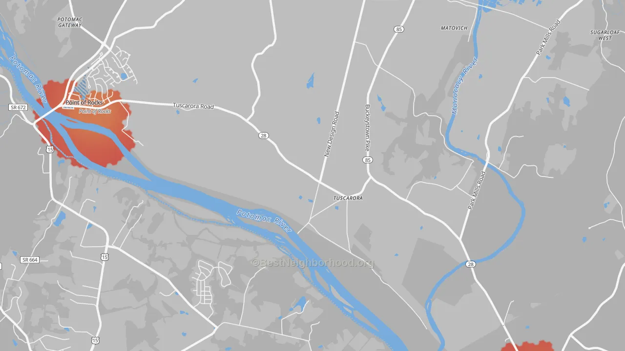 Transit Grade map of Tuscarora, MD