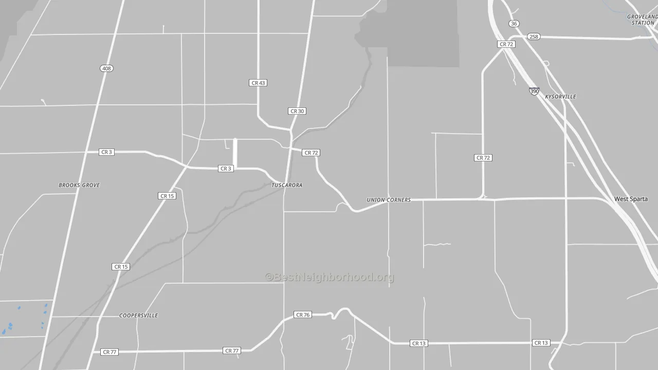 Transit Grade map of Tuscarora, NY