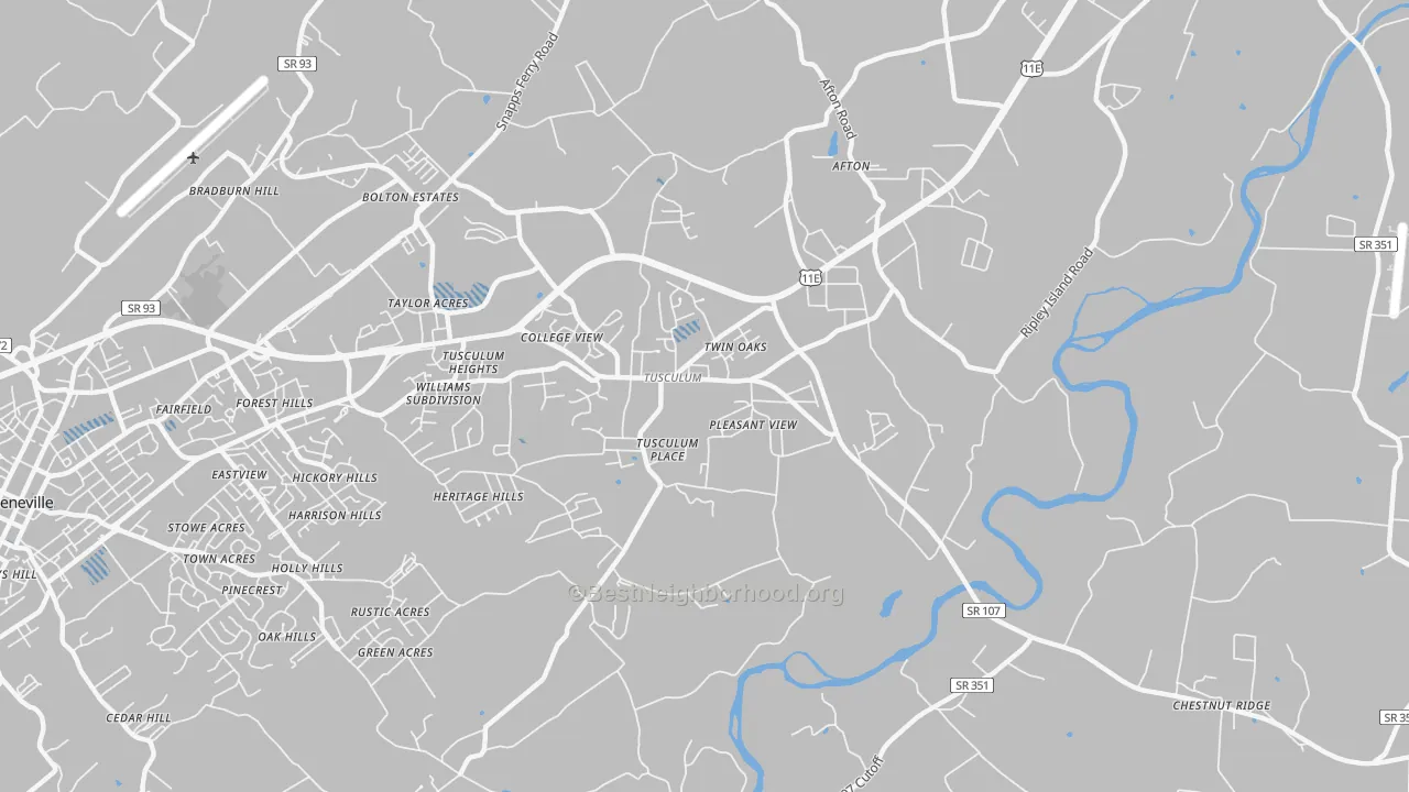 Transit Grade map of Tusculum, TN