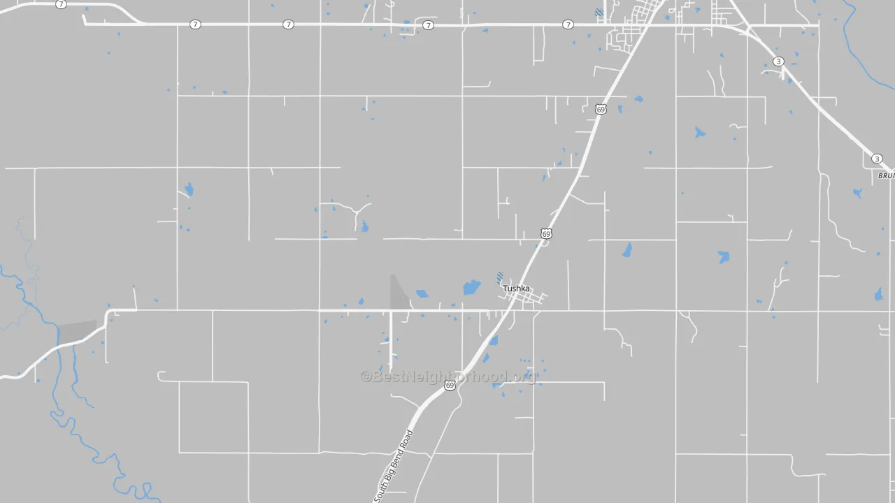 Transit Grade map of Tushka, OK