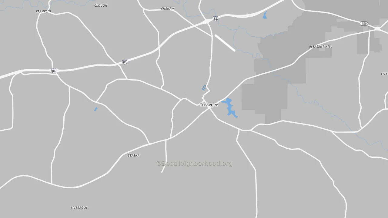 Transit Grade map of Tuskegee, AL