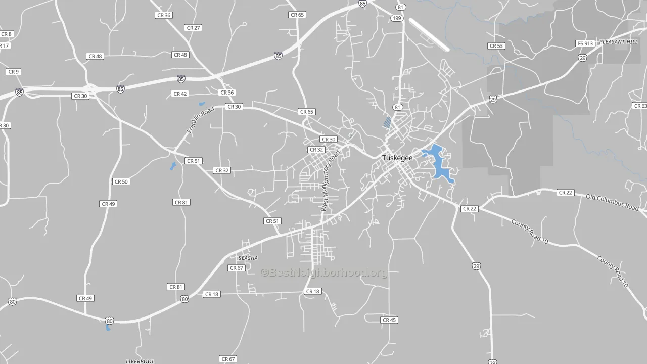 Transit Grade map of Tuskegee Institute, AL