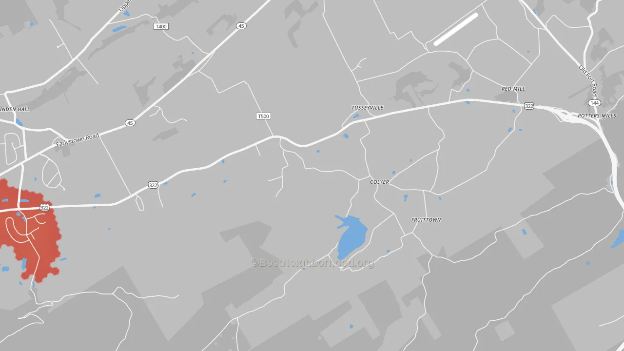 Transit Grade map of Tusseyville, PA