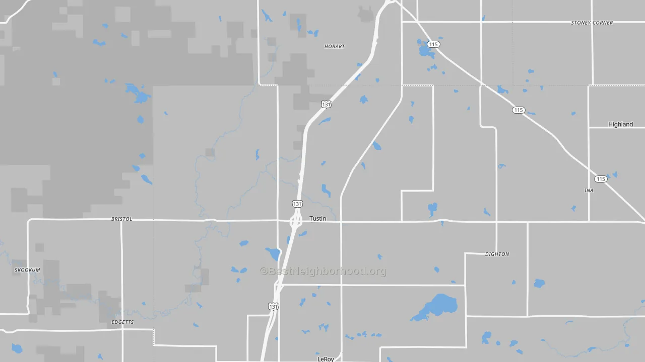 Transit Grade map of Tustin, MI
