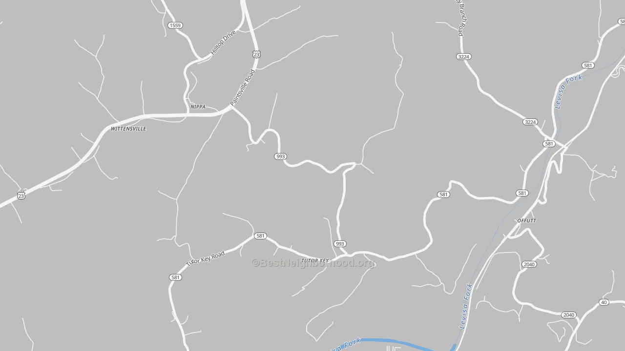 Transit Grade map of Tutor Key, KY