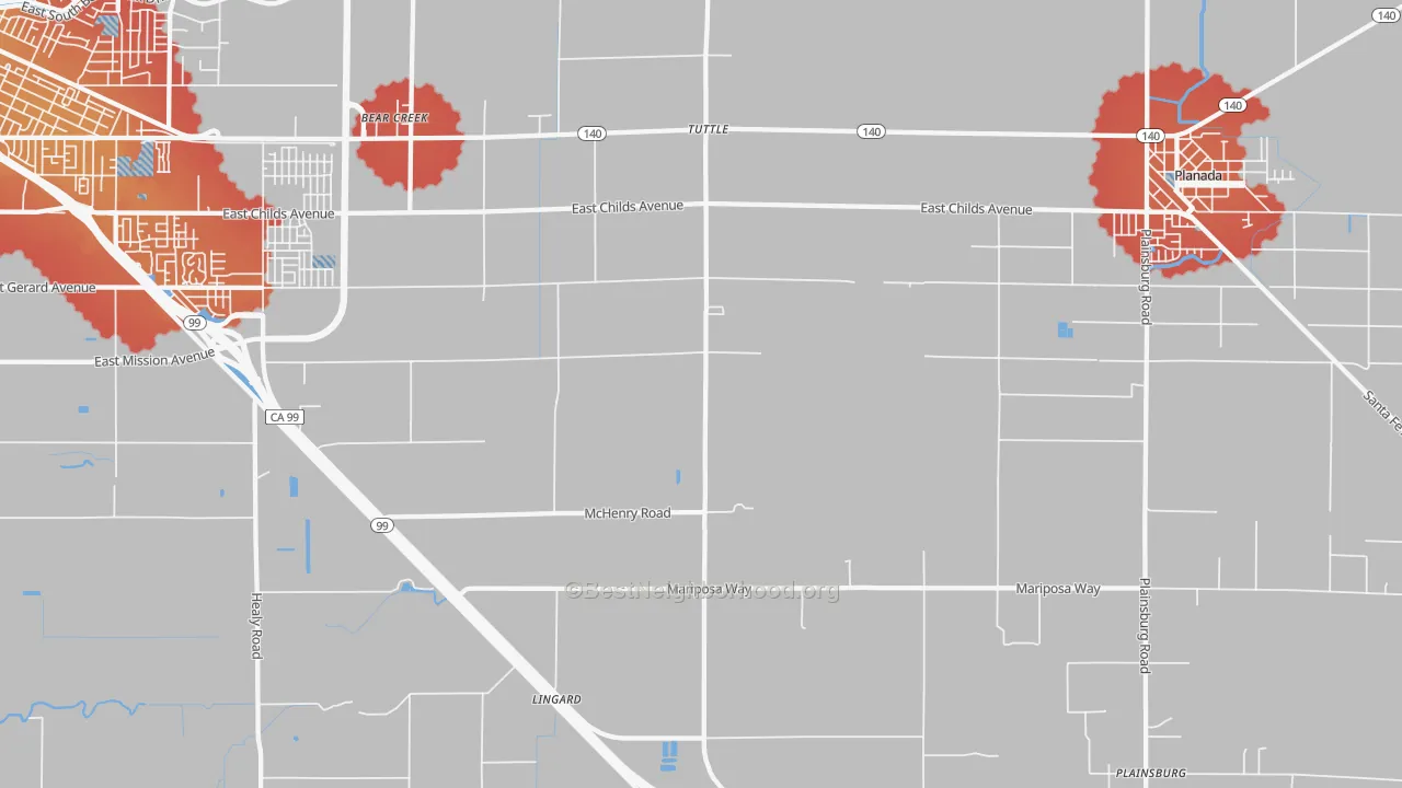 Transit Grade map of Tuttle, CA