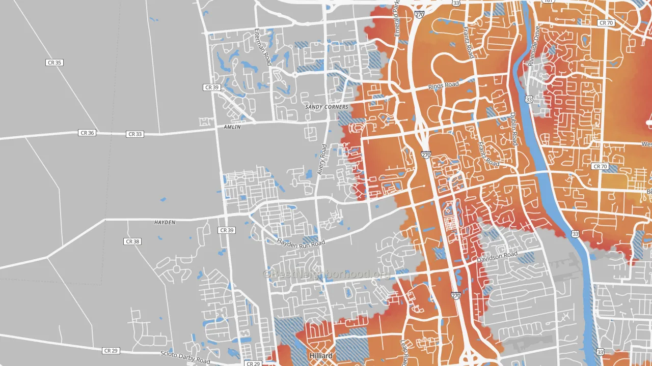 Transit Grade map of Tuttle West, Dublin, OH