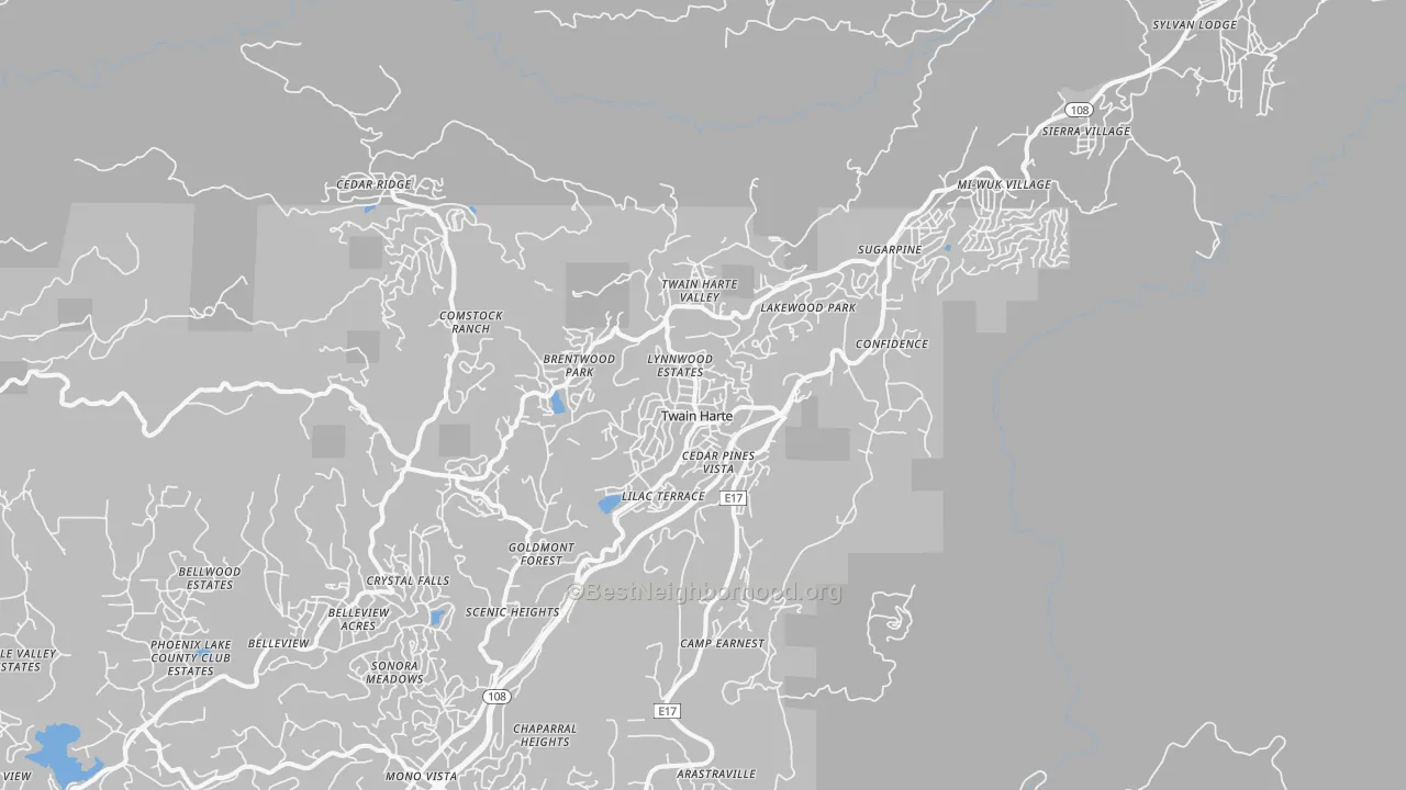 Transit Grade map of Twain Harte, CA