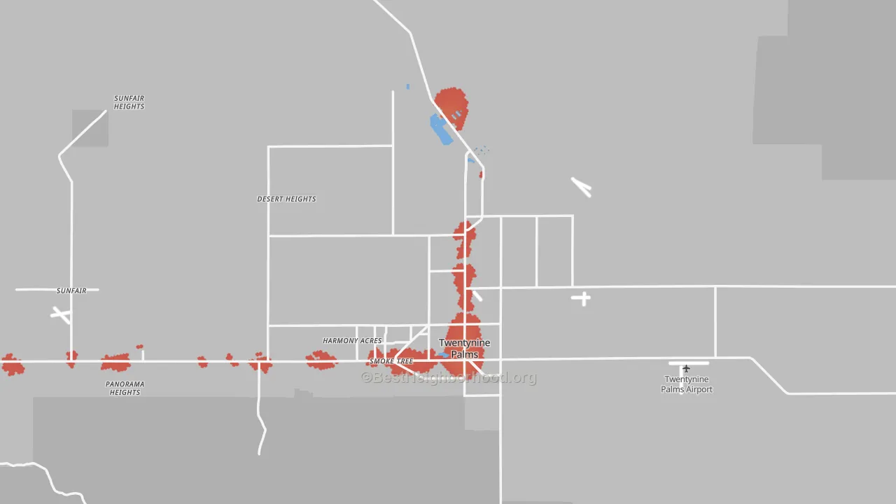 Transit Grade map of Twentynine Palms, CA