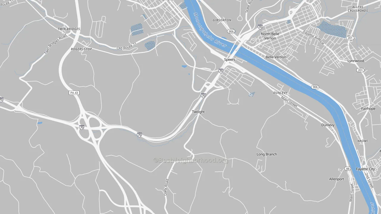 Transit Grade map of Twilight, PA