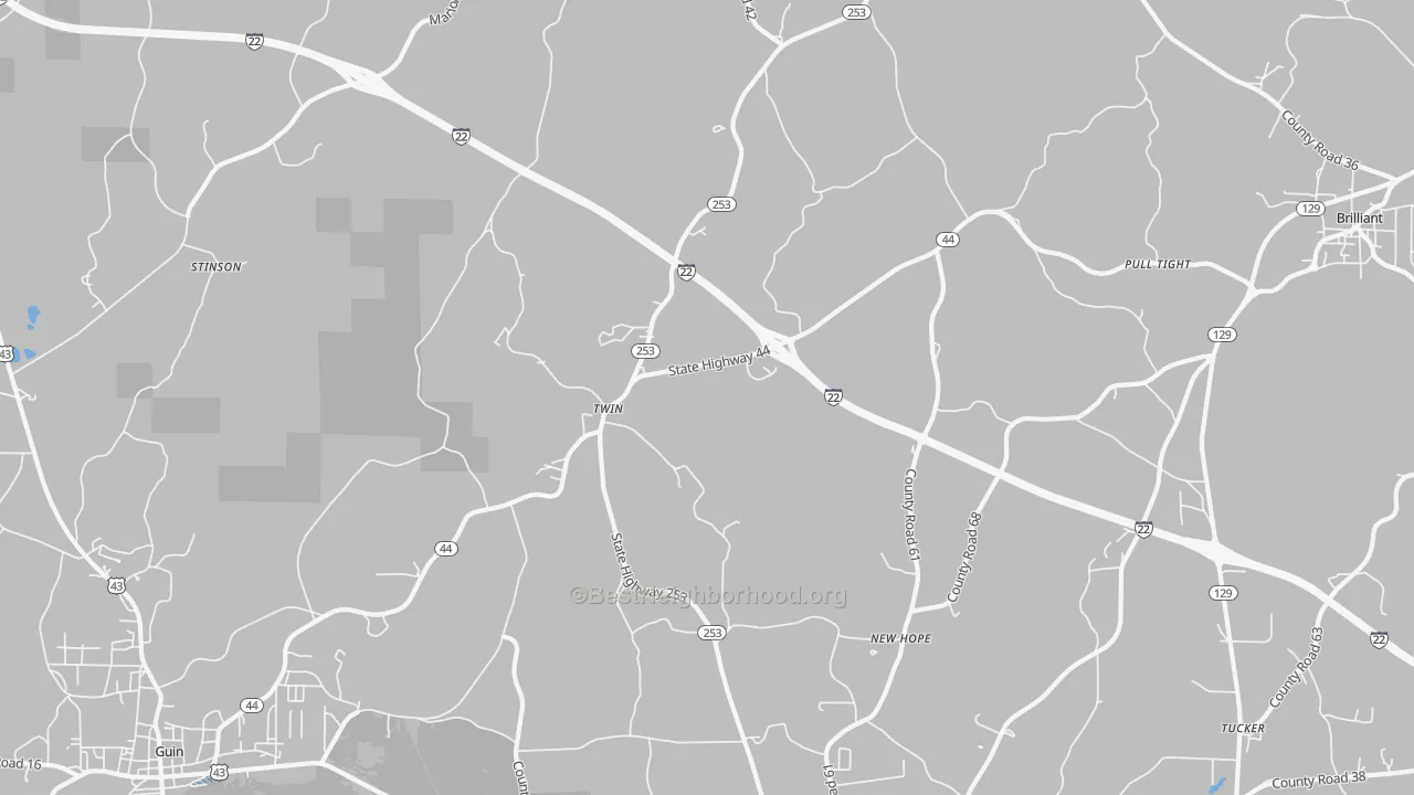 Transit Grade map of Twin, AL