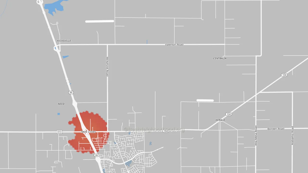 Transit Grade map of Twin Cities, CA