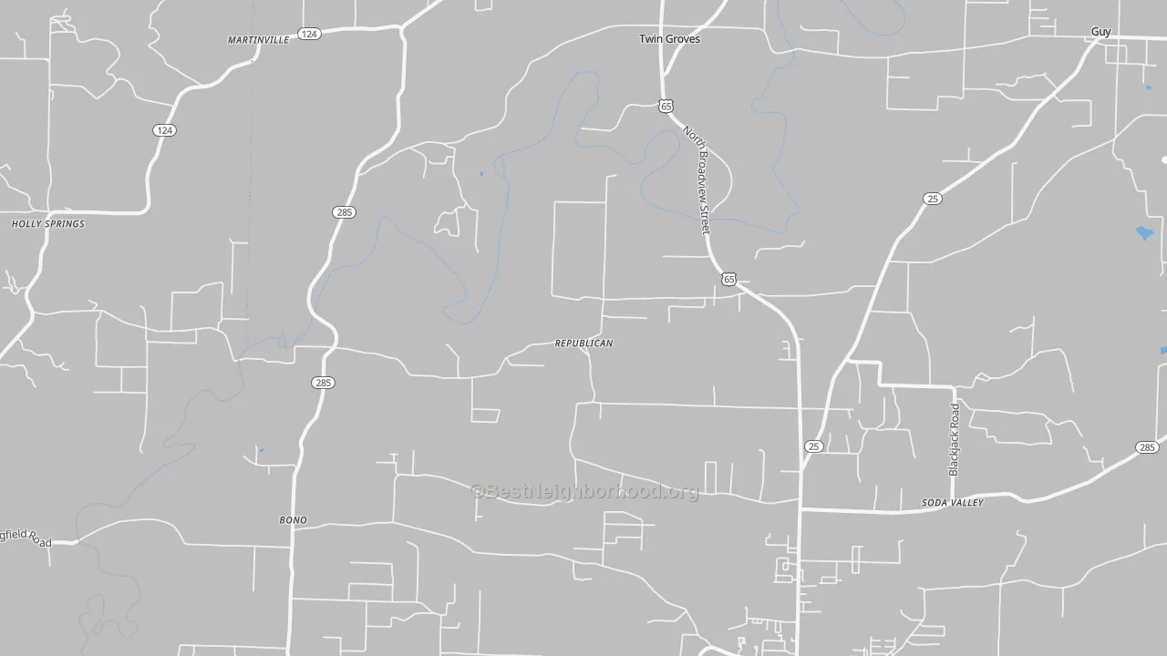 Transit Grade map of Twin Groves, AR