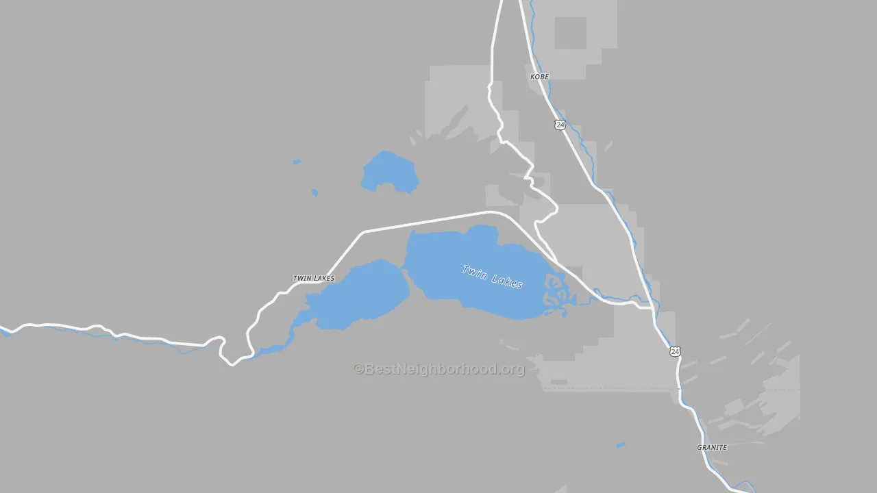 Transit Grade map of Twin Lakes, CO