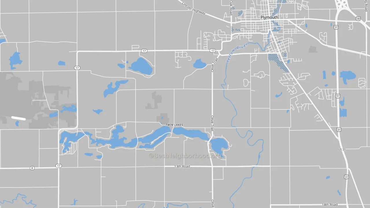 Transit Grade map of Twin Lakes, IN