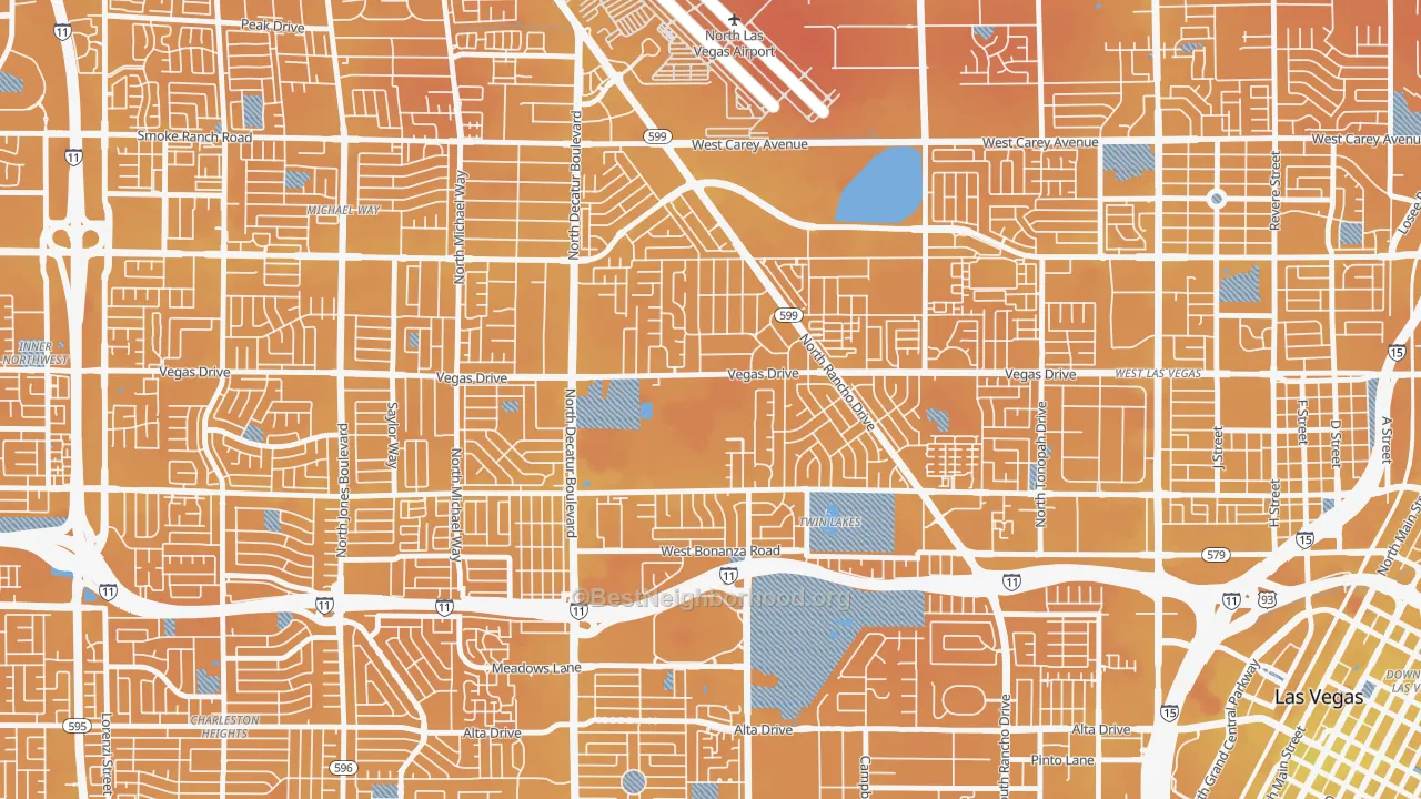 Transit Grade map of Twin Lakes, Las Vegas, NV