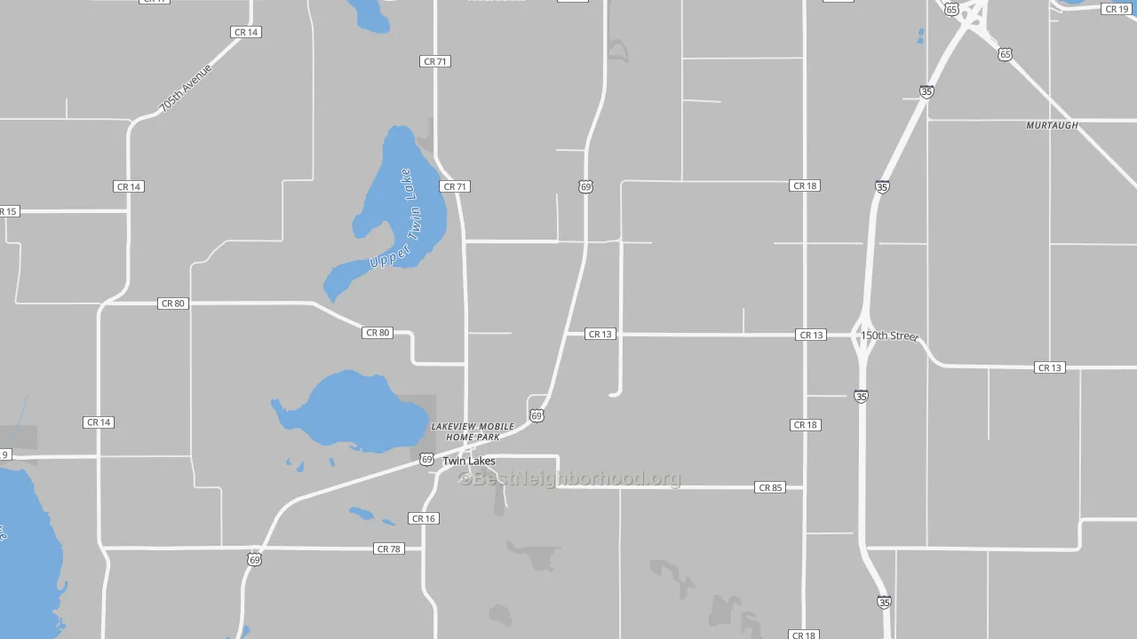 Transit Grade map of Twin Lakes, MN